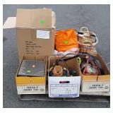 Skid lot, includes belts, binders, home decor