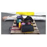 Skid lot, includes bowling balls and hardwood