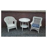 Three pc wicker patio set