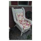 Wicker patio chair with cushion