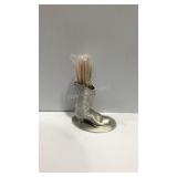 Pewter toothpick holder 3"