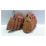 2 Rawlings youth size softball mitts, for right