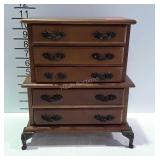 Chest on Chest shaped jewelry box with metal feet