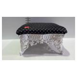 Iron based footstool with padded seat - 14" square