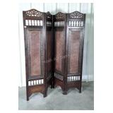 Room Divider Screen, cane panel with carved