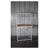Bakers Rack, 32" wide, white metal rack
