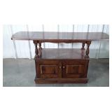Pine Server, portable drop leaf server with under