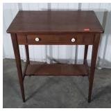Lively Walnut Accent Table, having drawer and