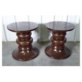 Pair of Contemporary End Tables 22" round tops,