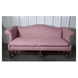 Camel Back Formal Room Sofa. Pink color