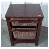 Wicker 2 drawer Side Cabinet. Nightstand type, 2