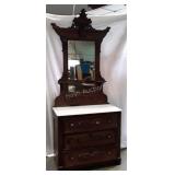 Victorian marble top 3 drawer Dresser with