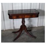 Mahogany Game Table, flame Style, pedestal base