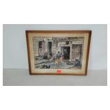 Framed picture titled "The Gossip Hour" , dated