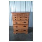 Maple 5 Drawer Chest, used finish condition