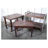 Three misc Stands, TV stand, plus