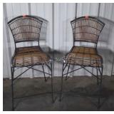Pair of Home Counter Stools. Wrought iron framed