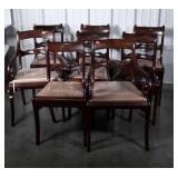 Set of 8 Dining Chairs, 2 captain