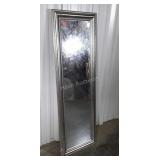 Mirror, silver framed home goods mirror 17x53"
