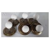 Set of 6 early Hardware Drawer Pulls, brass and