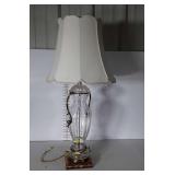 Formal Glass and Brass Table Lamp that