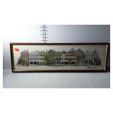 Needlework cross stitched "Rainbow Row" in