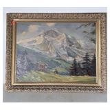 Art Painting. Early oil on Artist Board Framed