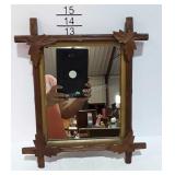 Adirondack style mirror, 13 x 15