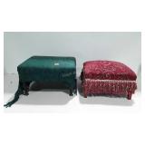 Two padded foot stools