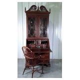 Lovely Secretary With Chair. Mahogany Secretary