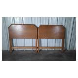Two twin size oak headboards only