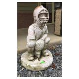 Concrete statue of a baseball catcher 24" tall