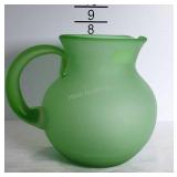 Green Glass Ball Pitcher