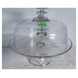 Anchor Hocking Two piece Footed Cake Set with box