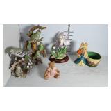 Collectibles- Three China bird figurines and two