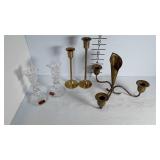 Candlestick holders- 2 Gorham Lead Crystal and 3