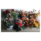 Group of artificial decor flowers