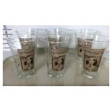 Six Coca-Cola drinking glasses