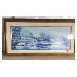 Framed picture of boats