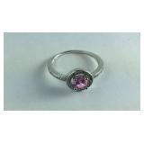 Size 7 Sterling silver pink sapphire and topaz