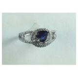 Size 8- Sterling silver blue sapphire and topaz