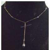 Gold over Sterling Silver Blue Stone 16 inch