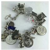 Sterling Silver Bracelet With Charms