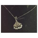Sterling Silver Adj CZ Necklace