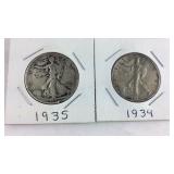 1934,35 Walking Liberty Half Dollars