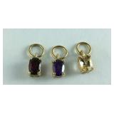 Set of 3 Gemstone Charms