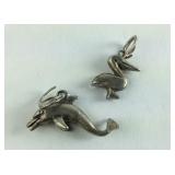 Sterling Silver Pelican & Dolphin Charm