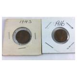 1916,1919-S Indian Head Penny