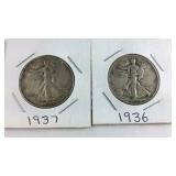 1936,37 Walking Liberty Half Dollars