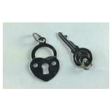 Sterling Silver Heart & Key Pendants